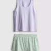 Schlafanzug aus Baumwolle mit Tanktop und Shorts Schlafanzug aus Baumwolle mit Tanktop und Shorts