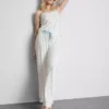 Schlafanzug mit bedrucktem Satin-Schleifen-Top Schlafanzug mit bedrucktem Satin-Schleifen-Top