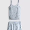 Schlafanzug mit bedrucktem Top und Shorts Schlafanzug mit bedrucktem Top und Shorts