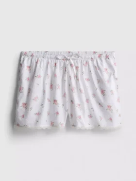 Schlafanzug-Shorts aus Dobby-Baumwolle mit Blumenmuster