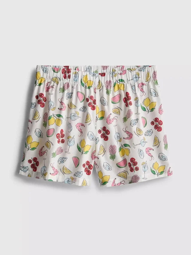 Schlafanzug-Shorts aus gewebter Baumwolle Schlafanzug-Shorts aus gewebter Baumwolle