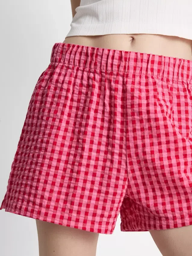 Schlafanzug-Shorts aus gewebter Baumwolle Schlafanzug-Shorts aus gewebter Baumwolle