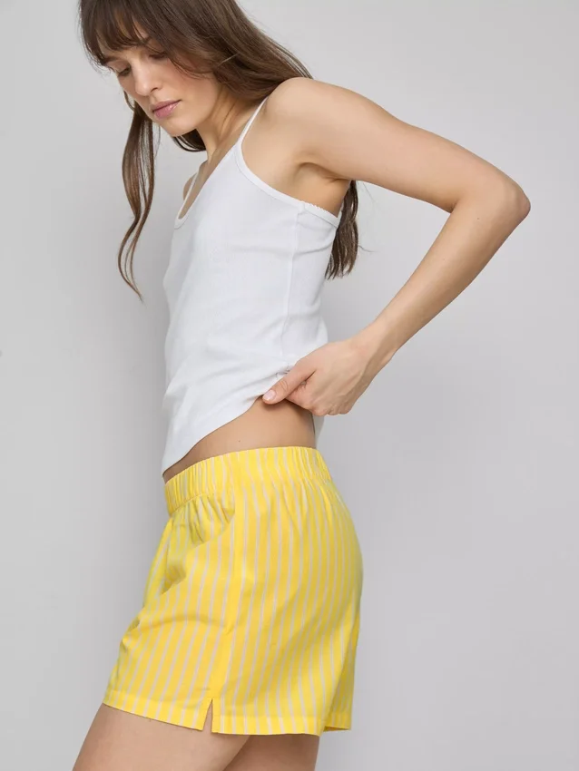 Schlafanzug-Shorts aus gewebter Baumwolle Schlafanzug-Shorts aus gewebter Baumwolle