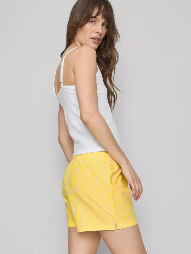 Schlafanzug-Shorts aus gewebter Baumwolle Schlafanzug-Shorts aus gewebter Baumwolle