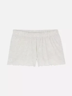 Schlafanzug-Shorts aus Jersey mit Rüschenbesatz