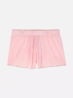 Schlafanzug-Shorts aus Jersey mit Rüschenbesatz Schlafanzug-Shorts aus Jersey mit Rüschenbesatz