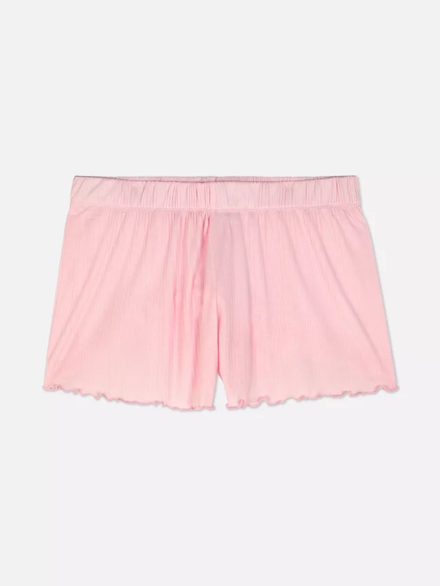 Schlafanzug-Shorts aus Jersey mit Rüschenbesatz Schlafanzug-Shorts aus Jersey mit Rüschenbesatz