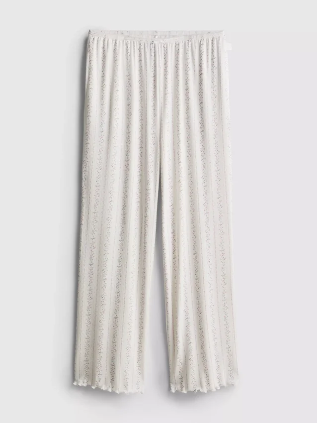 Schlafhose mit Blumen-Pointelle-Muster Schlafhose mit Blumen-Pointelle-Muster