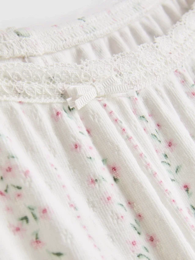Schlafhose mit Blumen-Pointelle-Muster Schlafhose mit Blumen-Pointelle-Muster