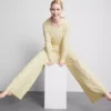 Schlafhose mit Blumenmuster und Rippbündchen