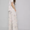 Schlafhose mit weitem Bein und Blumenmuster Schlafhose mit weitem Bein und Blumenmuster