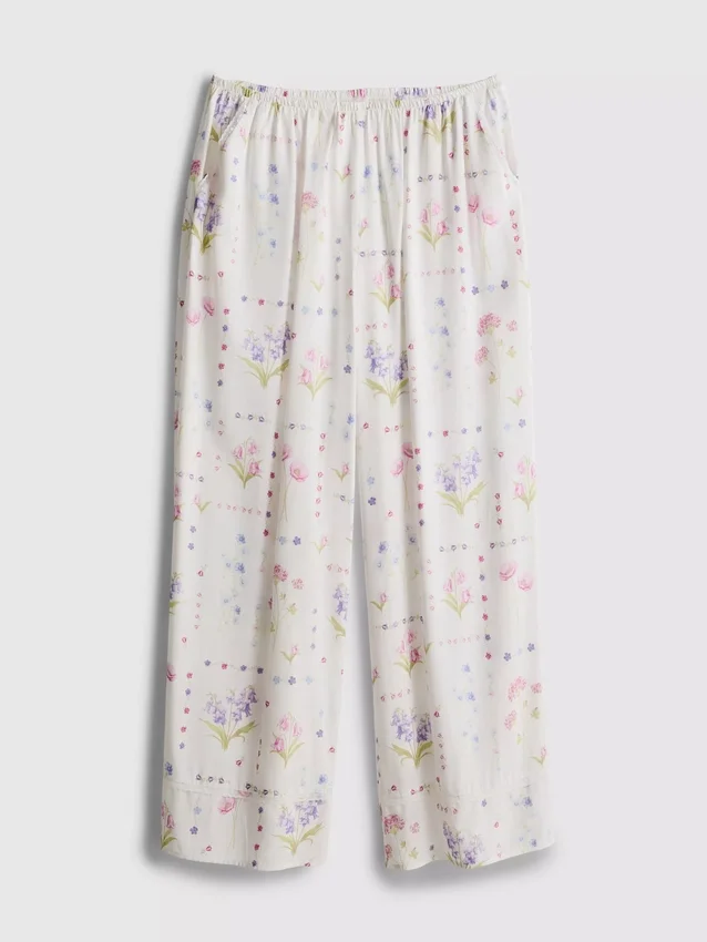 Schlafhose mit weitem Bein und Blumenmuster Schlafhose mit weitem Bein und Blumenmuster