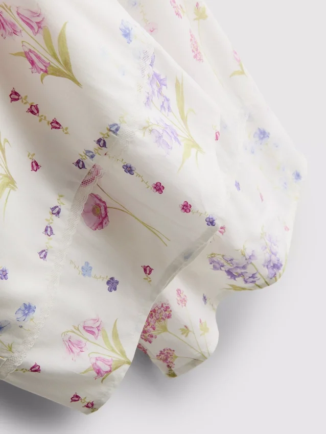Schlafhose mit weitem Bein und Blumenmuster Schlafhose mit weitem Bein und Blumenmuster