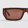 Schlanke Sonnenbrille mit rechteckigem Rahmen Schlanke Sonnenbrille mit rechteckigem Rahmen