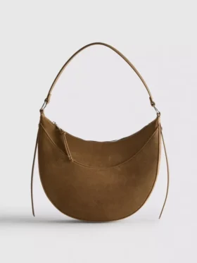 Schultertasche aus Kunstwildleder in Mondform