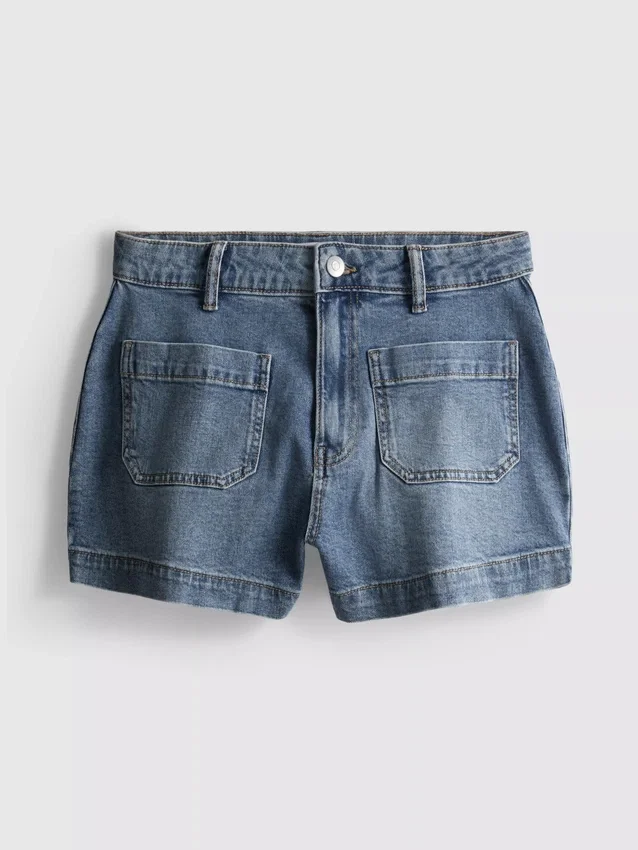 Shorts aus Baumwoll-Denim mit Vordertaschen Shorts aus Baumwoll-Denim mit Vordertaschen