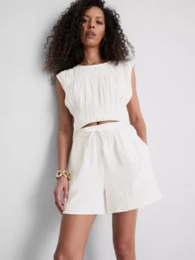 Shorts aus Baumwoll-Musselin