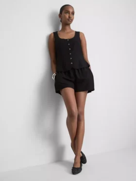 Shorts aus Baumwollmischung mit elastischem Bund
