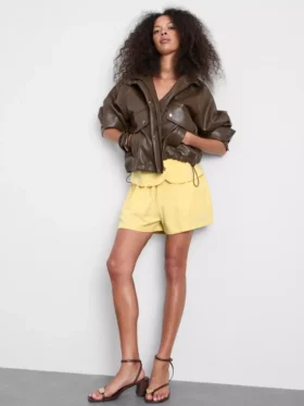Shorts aus Baumwollmischung mit elastischem Bund