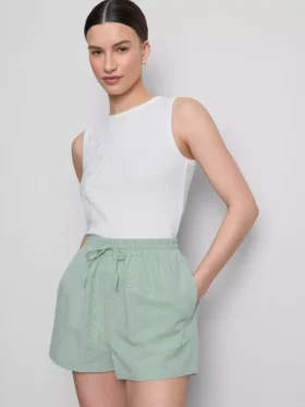 Shorts aus Baumwollmischung mit elastischem Bund