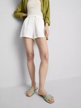 Shorts aus Baumwollmischung mit elastischem Bund