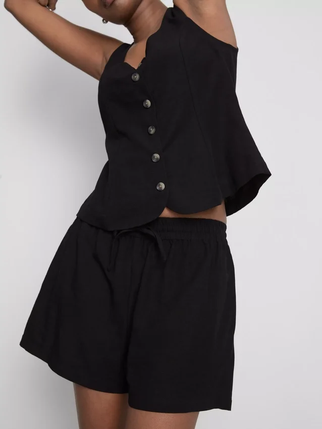 Shorts aus Baumwollmischung mit elastischem Bund Shorts aus Baumwollmischung mit elastischem Bund