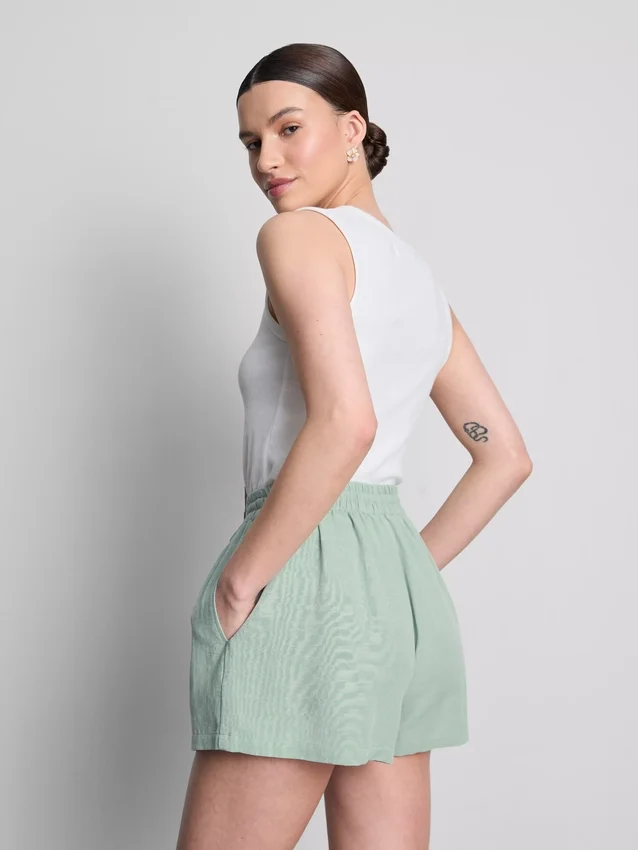 Shorts aus Baumwollmischung mit elastischem Bund Shorts aus Baumwollmischung mit elastischem Bund