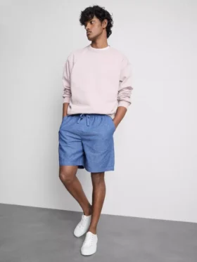 Shorts aus Leinenmischung mit Kordelzug