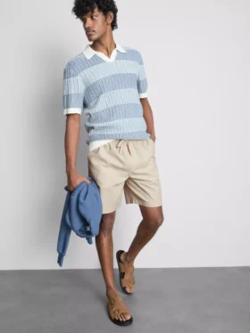 Shorts aus Leinenmischung mit Kordelzug