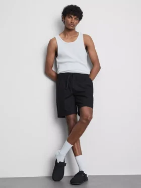 Shorts aus Leinenmischung mit Kordelzug