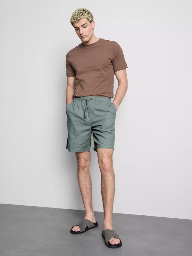 Shorts aus Leinenmischung mit Kordelzug Shorts aus Leinenmischung mit Kordelzug