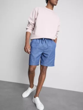 Shorts aus Leinenmischung mit Kordelzug