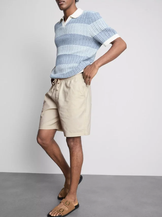 Shorts aus Leinenmischung mit Kordelzug Shorts aus Leinenmischung mit Kordelzug