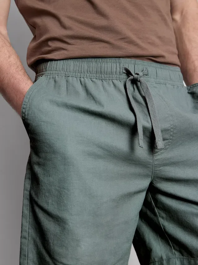 Shorts aus Leinenmischung mit Kordelzug Shorts aus Leinenmischung mit Kordelzug