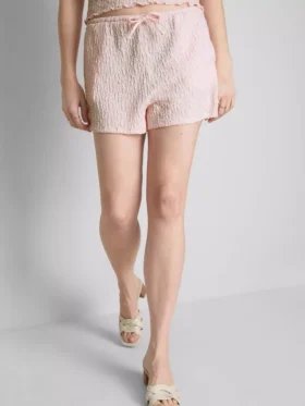 Shorts mit Kordelzug und Crinkle-Optik Shorts mit Kordelzug und Crinkle-Optik