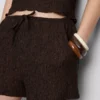 Shorts mit Kordelzug und Crinkle-Optik