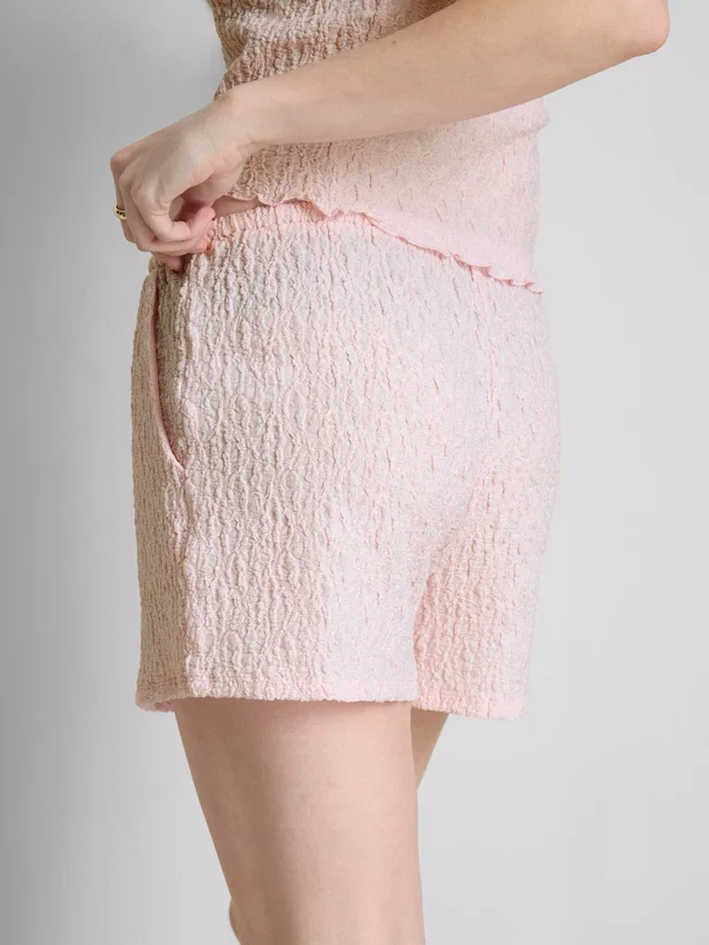 Shorts mit Kordelzug und Crinkle-Optik Shorts mit Kordelzug und Crinkle-Optik
