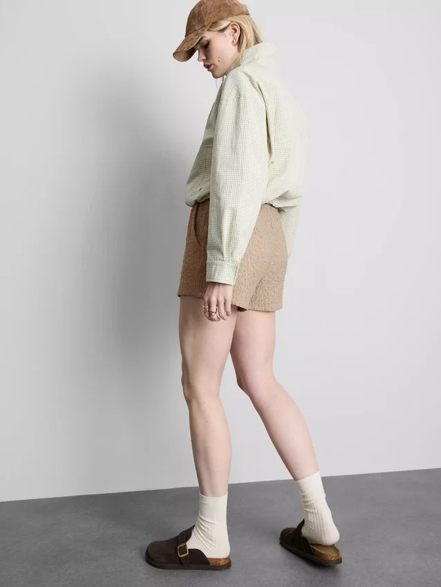 Shorts mit Kordelzug und Crinkle-Optik Shorts mit Kordelzug und Crinkle-Optik