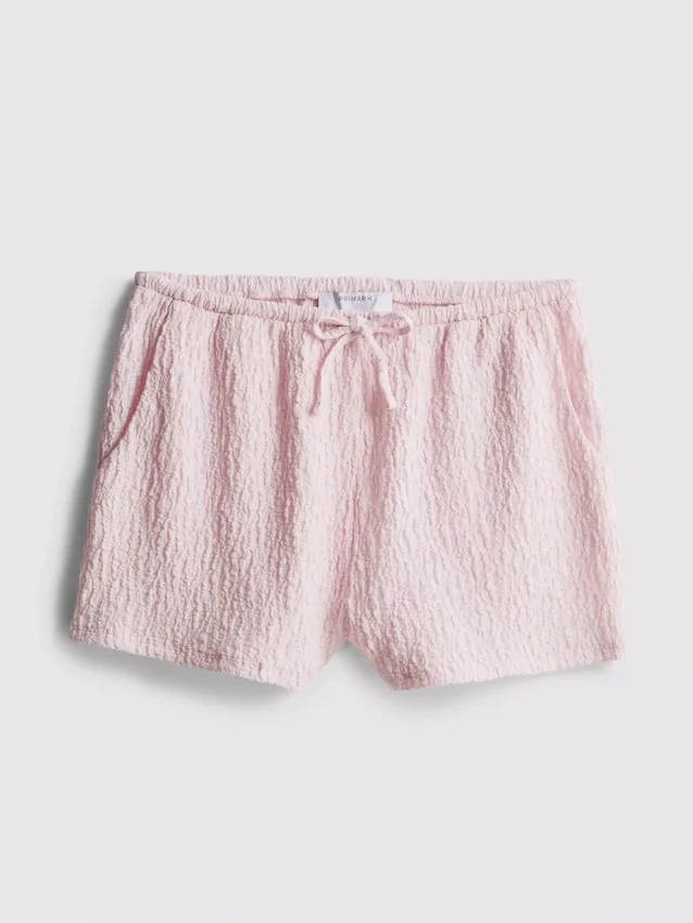 Shorts mit Kordelzug und Crinkle-Optik Shorts mit Kordelzug und Crinkle-Optik