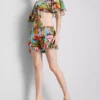 Shorts mit Rüschen und tropischem Print Shorts mit Rüschen und tropischem Print