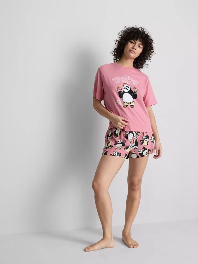 Shorty-Schlafanzug mit „Kung Fu Panda“-Motiv Shorty-Schlafanzug mit „Kung Fu Panda“-Motiv