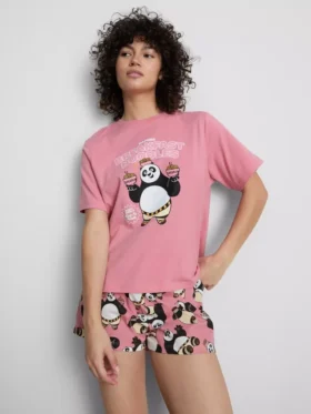 Shorty-Schlafanzug mit „Kung Fu Panda“-Motiv