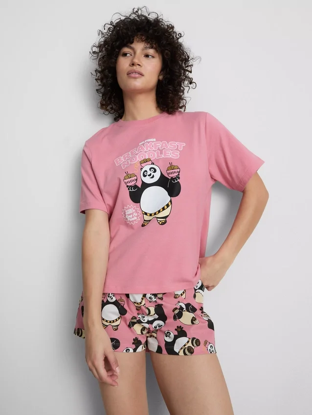 Shorty-Schlafanzug mit „Kung Fu Panda“-Motiv Shorty-Schlafanzug mit „Kung Fu Panda“-Motiv