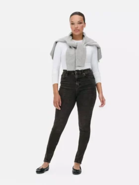 Skinny-Jeans mit hoher Taille