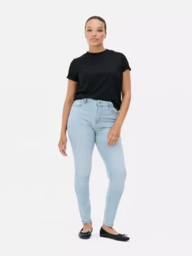 Skinny-Jeans mit hoher Taille