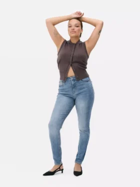 Skinny-Jeans mit hoher Taille