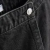 Skort aus Baumwoll-Denim mit hoher Taille Skort aus Baumwoll-Denim mit hoher Taille