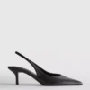 Slingback-High Heels aus Kunstleder