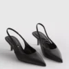 Slingback-High Heels aus Kunstleder