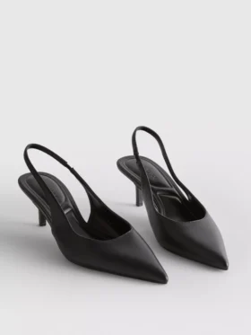 Slingback-High Heels aus Kunstleder
